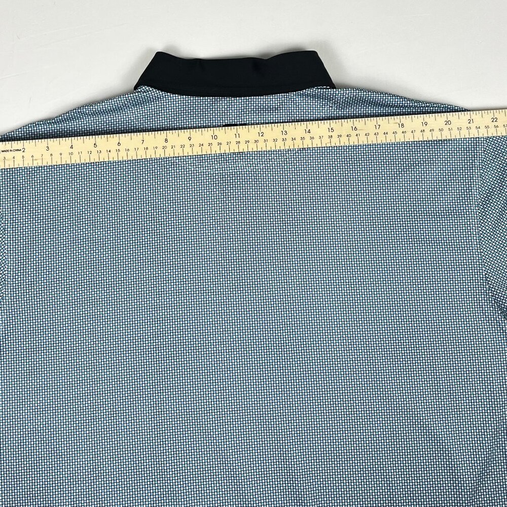 FootJoy Men’s Golf Polo Blue & Teal Geometric Stretch Performance Shirt XL - Picture 7 of 7
